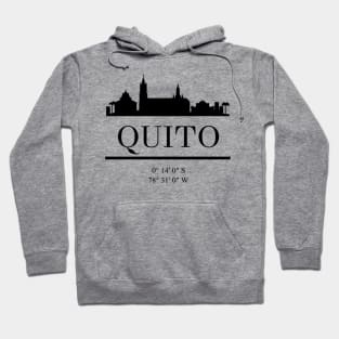 QUITO ECUADOR BLACK SILHOUETTE SKYLINE ART Hoodie